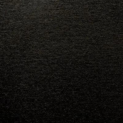 Flat swatch of 3M Brushed Black Metallic wrap film, with a fine horizontal brushed grain running across the black surface