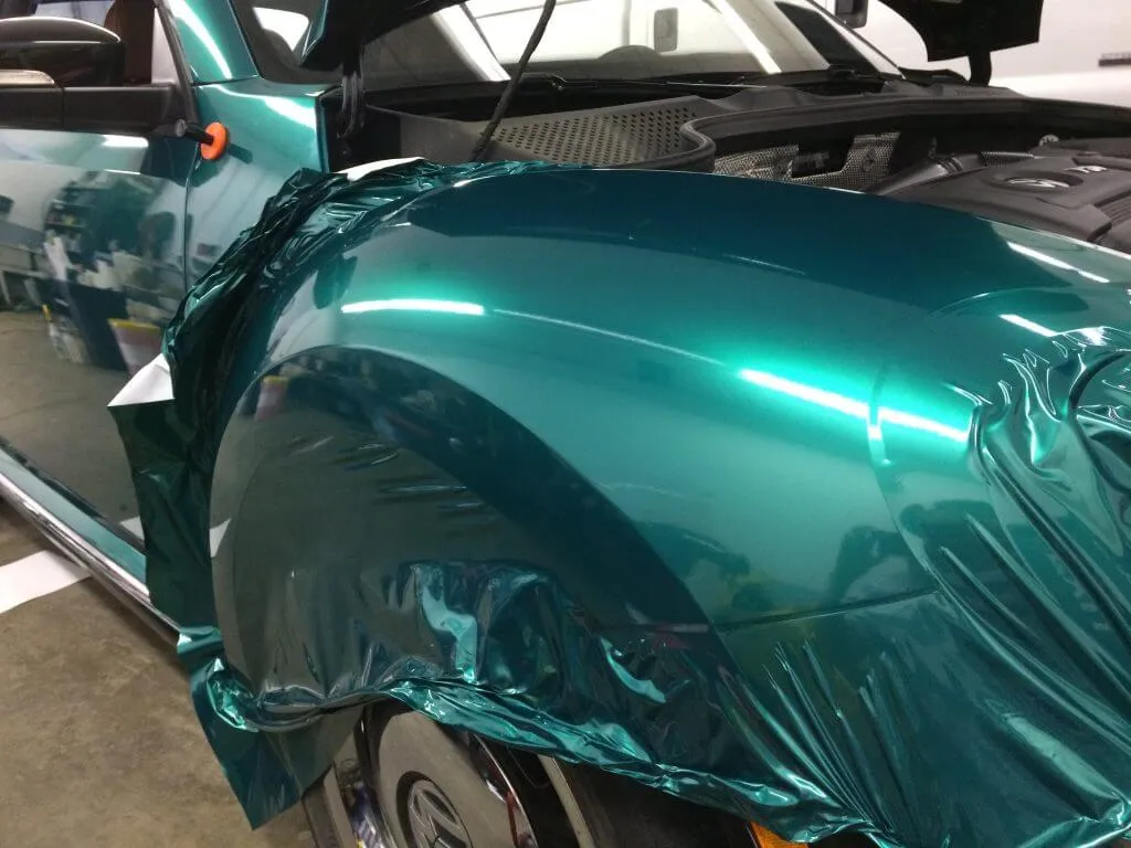 VW Beetle Green Car Wrap