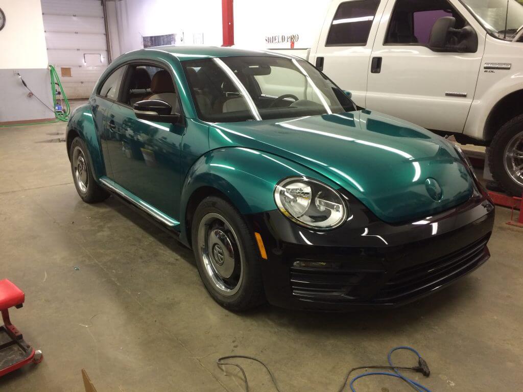 VW Beetle Green Car Wrap