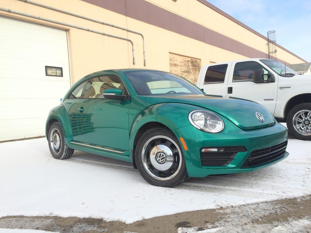 VW Beetle Green Car Wrap