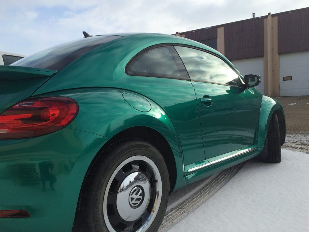 VW Beetle Green Car Wrap